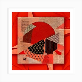 Red And White Abstract Painting Art Print