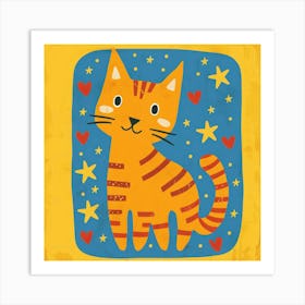 Cat With Stars Art Print