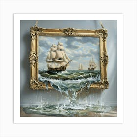 Ship In The Sea Art Print