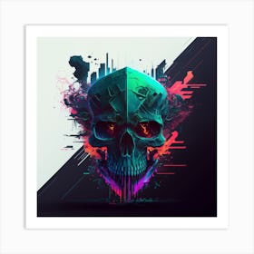 Digital Skull 1 Art Print