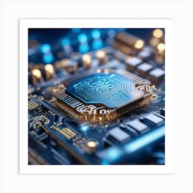 Close Up Of Electronic Circuit Board Art Print