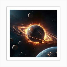 Default Create A Picture Of A Planet Colliding Into Another Pl 2 Art Print