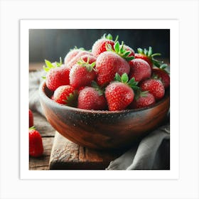 Strawberries In A Bowl 2 Art Print