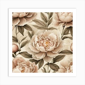 Peony Wallpaper Art Print