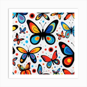 Colorful Butterflies 7 Art Print