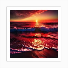 Sunset In The Ocean 11 Art Print
