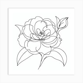 Camellia flower Picasso style Art Print