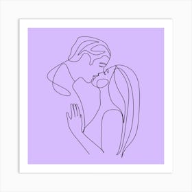 Kissing Couple Art Print