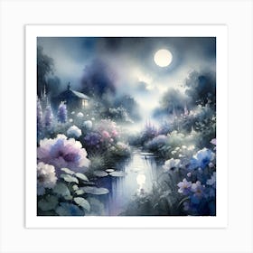 Moonlit Garden Art Print