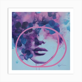 Purple floral woman poster Art Print