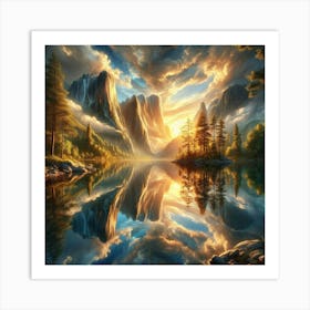 Sunset In Yosemite Art Print