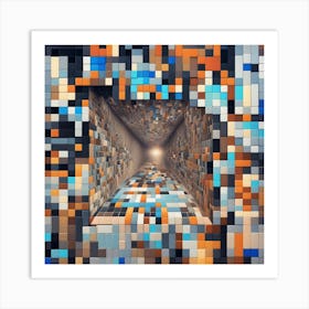 Abstract Pixelated Background Art Print