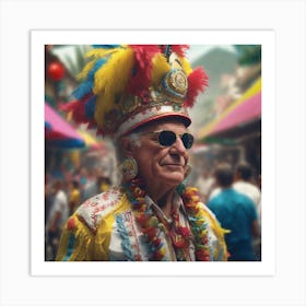 Colombian Festivities Haze Ultra Detailed Film Photography Light Leaks Larry Bud Melman Trendi (22) Art Print