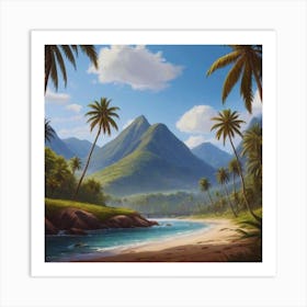 Tropical Landscape Painting 7 Art Print