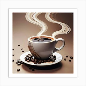 Coffee Cup With Steam 2 Art Print