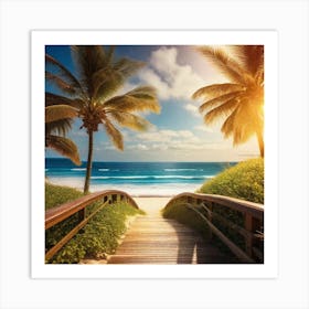 Stairs Leading To The Beach Art Print