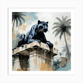 King of the jungle III - Black Panther Art Print