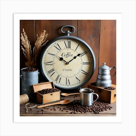 Coffee Clock Art Print