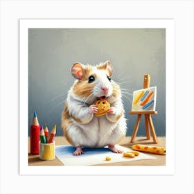 Artist Hamster Art Print