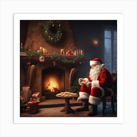 Christmas Santa 40 Art Print