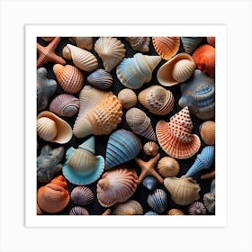 Sea Shells Background Art Print