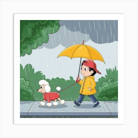 An Illustration Of A Rainy Day Scene Wit Igqcbxcurye4ydz5xqbteq Ohkxtvfyq Bbfsne7eoqq Art Print