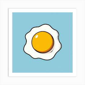 Egg On A Blue Background Art Print