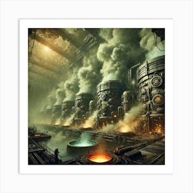 A Dark And Eerie Scene Of The Poison Cloud Generators Art Print