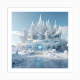 Palace of ice among snow and ice 1 Art Print