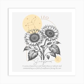 Leo Sunflowers. Art Print