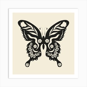 Folk Art Butterfly 03 - Ink Art Print