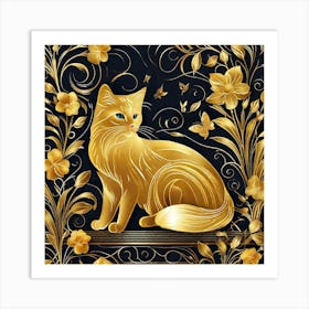 Golden Cat 35 Art Print