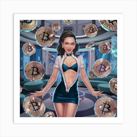 Bitcoin Casino Girl Art Print