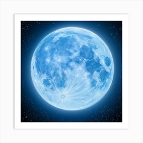 Full Moon In Space Art Print