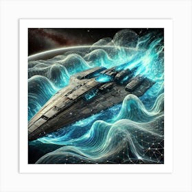 A Futuristic Spaceship With Advanced Defensive Mec Art Print