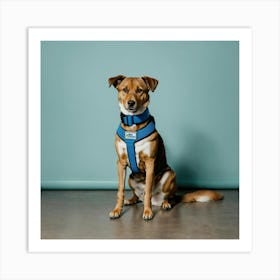 A Photo Of A Dog Sitting On A Chair 1 Art Print