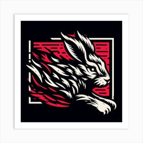 Rabbit In Flames Art Print