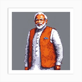 Modi Pixel Art Art Print