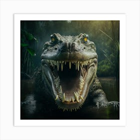 Alligator In The Water 1 Art Print