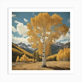 Bigtooth Aspen Vintage Autumn Tree Print Art Print 0 Art Print