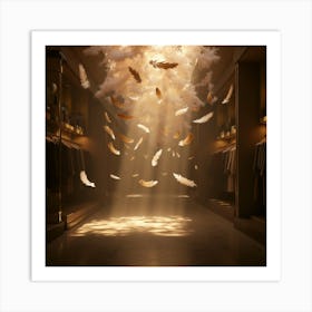 Feathers In The Air 1 Art Print