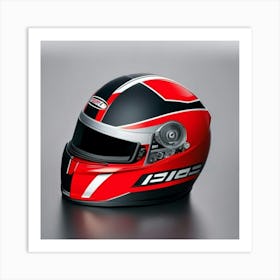 Red And Black Racing Helmet Art Print