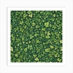 Green Leaves On A Wall 1 Art Print