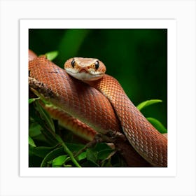 Firefly Playful Baby Snake Twisted In Surprise On Branch 91938 (2) Art Print