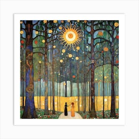 Sun In The Forest 1 Art Print