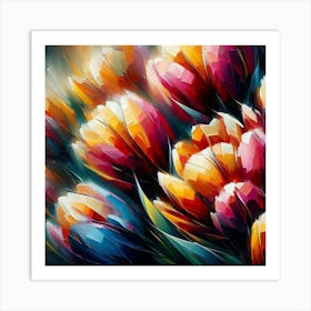 Colorful Tulips 6 Art Print