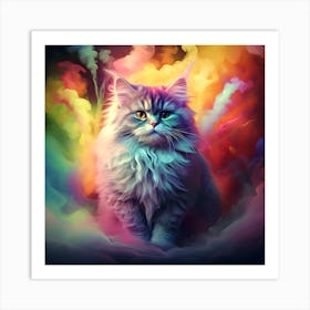 Colorful Cat Art Print