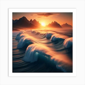 Sunrise Over The Ocean Art Print