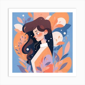 Girl With Long Hair 2 Art Print