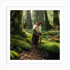 Gnome In The Forest 2 Art Print